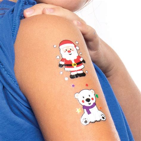 Baker Ross Ax456 Christmas Tattoos Pack Of 60 Temporary Tattoos For