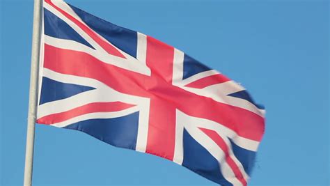 The Uk England Flag On The Pole Waving The Pole Is On The Edge Of A