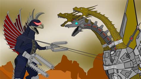Gigan Vs King Ghidorah Mega Godzilla Cartoon Youtube