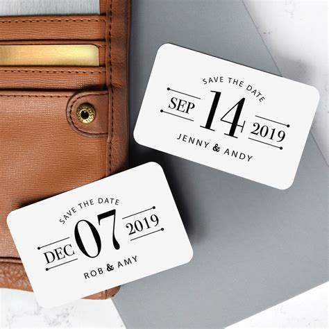 Personalised Save The Date Metal Wallet Cards By Cherry Pete