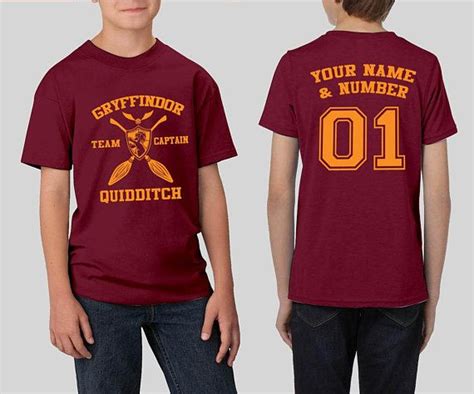 Custom Gryffindor Quidditch Youth Shirt Harry Potter Shirt Youth