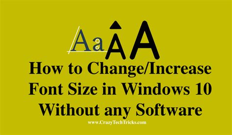 You can change the font size in windows 10 to make text on the screen easier to read in just a few steps using the settings menu. How to Change/Increase Font Size in Windows 10 Without any ...