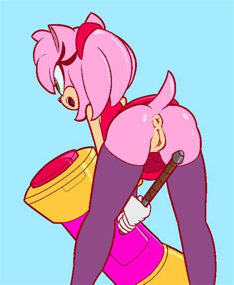 Rule 34 2015 Amy Rose Anthro Anus Ass Bent Over Clothed Clothing Female Fur Green Eyes