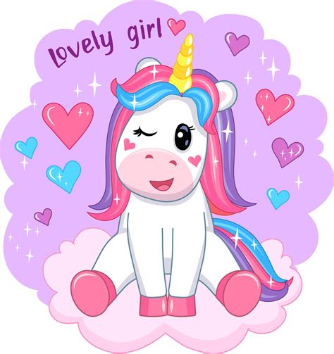 Colorful Cute Unicorn Stickers For Kids In Cartoon Style Vector