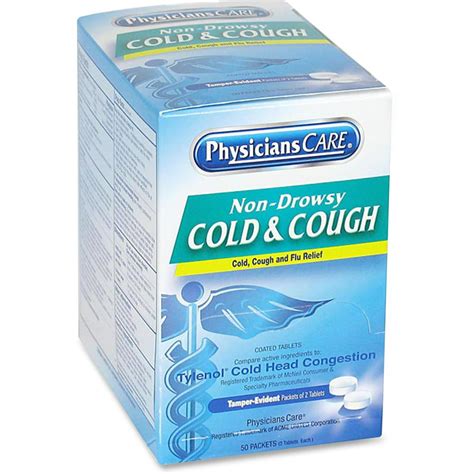 Physicianscare Cold And Cough Congestion Medication Two Pack 50 Packs