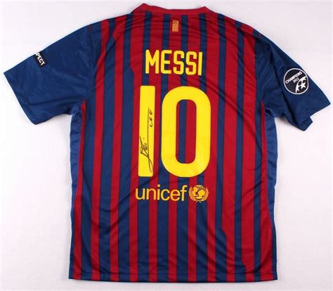 Lionel Messi Signed Barcelona Nike Authentic Soccer Jersey Jsa Aloa