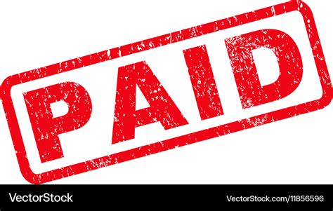 Paid Rubber Stamp Royalty Free Vector Image VectorStock