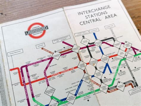 1937 London Underground Pocket Map No1 Hc Beck Iconic Antiques