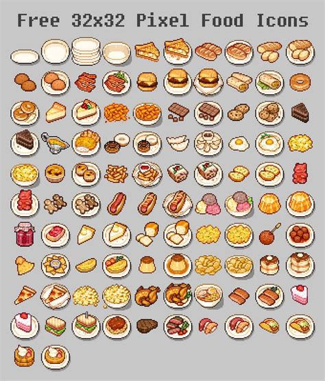 Free Pixel Foods By Ghostpixxells Pixel Art Food Pixel Art Games