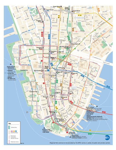 Map Of Lower Manhattan Made By The Mta That Shows All The Streets