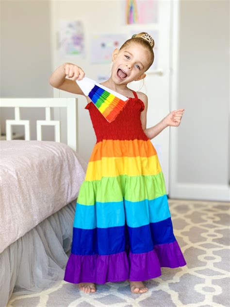 Rainbow Dress Striped Rainbow Dress For Toddler Girls Little Etsy In