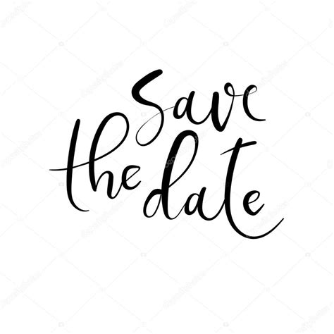 Save The Date Hand Lettering Greeting Card Modern Calligraphy — Stock
