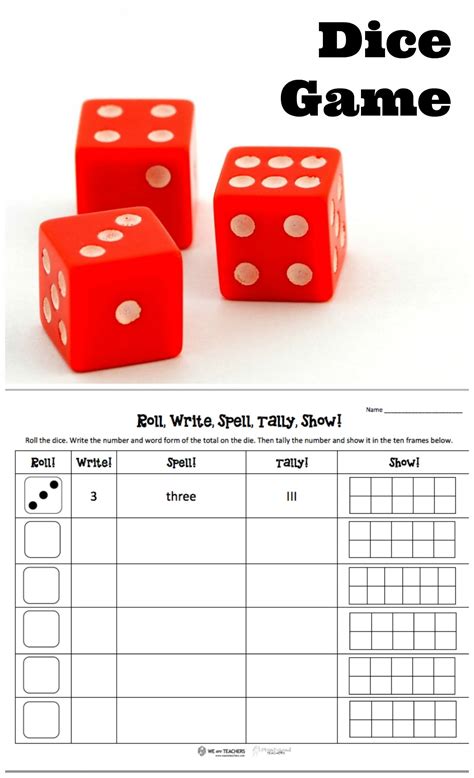 Dice Math Games For Kids Free Printable