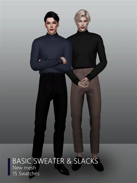 심즈4 Basic Sweater And Slacks 네이버 블로그 Sims 4 Clothing Sims 4 Men