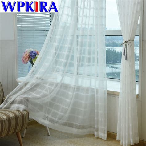 Simple sheers are truly timeless and can work with modern or traditional looks, and anything in between. Modern Solid Striped Window Tulle Living Room Window ...