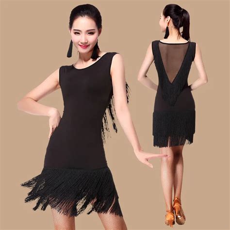 Buy Black Women Latin Dance Dress Fringe Women