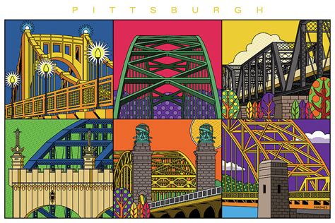 Pittsburgh City Of Bridges Horizontal Digital Art By Ron