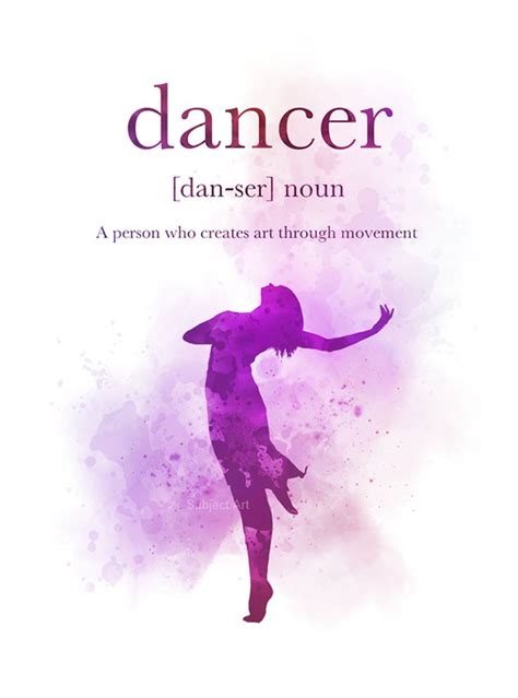Dancer Definition Quote Art Print Dance T Wall Art Home Decor In
