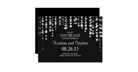 String Lights Black Save The Date Cards Zazzle