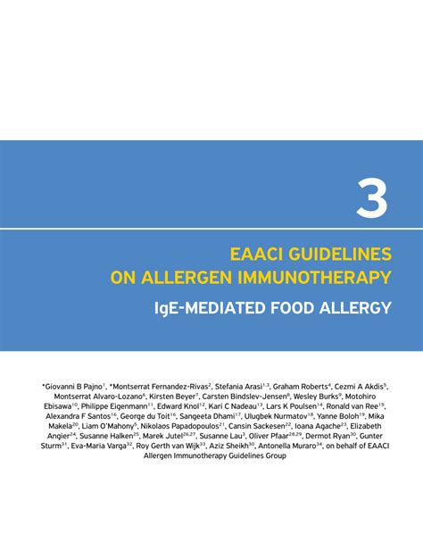 Pdf Eaaci Guidelines On Allergen Immunotherapy Ige‐mediated Food Allergy