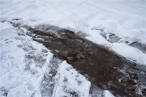 Ice Crust On The Road Surface Stock Image Image Of Slippery Winter