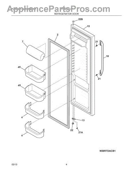 Parts For Frigidaire Ffhs2611lb7 Refrigerator Door Parts