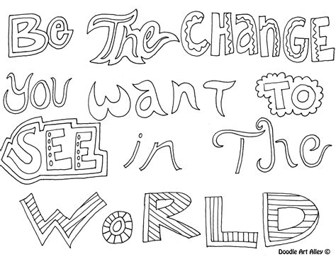 Glue your coloring page to book board or heavy cardboard, and use it to cover the ends of this accordion book. Be the change you want to see in the world | Quote ...