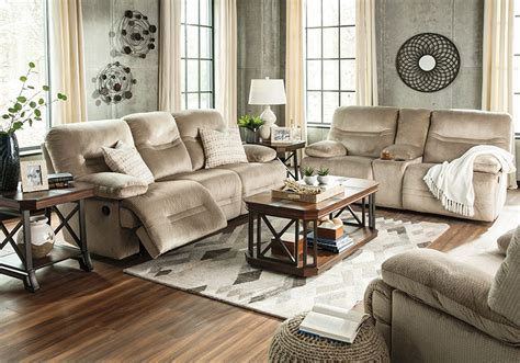 Badcock furniture offers a wide range of decor, furniture, and other items to outfit homes. Brayburn Beige Reclining Sofa & Console Loveseat - Badcock ...