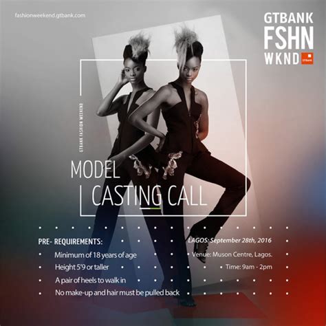 Model Casting Call For The Selection Of Runway Models For Gtbank