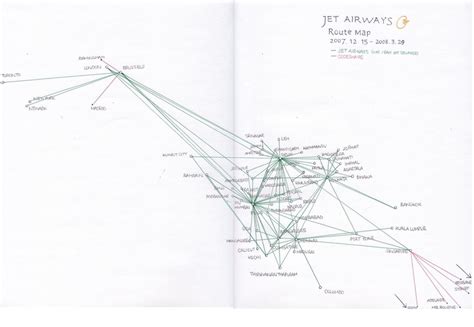 Jet Airways 20071215 Route Map Jet Airways Map