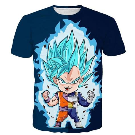Dbz Goku Vegeta Ssgss God Blue Super Saiyan Chibi Sketch T Shirt