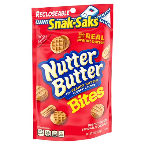 Nutter Butter Bites Peanut Butter Sandwich Cookies Snack Pack 8 Oz Snak Sak