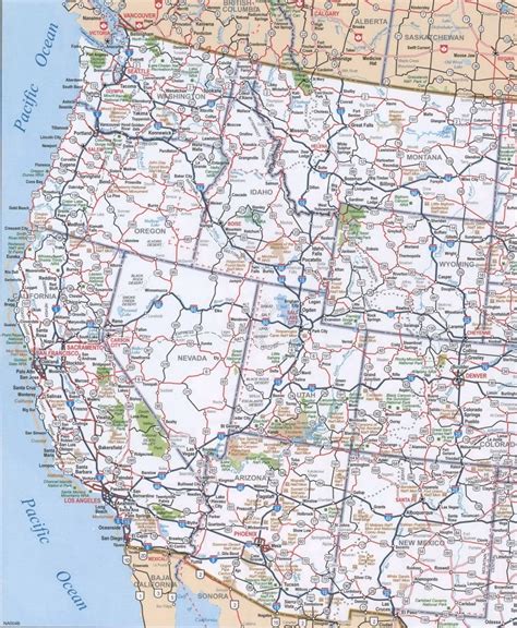 Map Of Western United States Cities National Parks Interstate