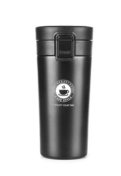Caka 380ml Stainless Steel Vacuum Flask Coffee Bottle Cup Black