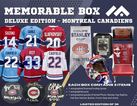 Mystery Box Memorable Box Montreal Canadiens Deluxe Edition Razilia
