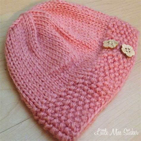 Little Miss Stitcher Bitty Beanie Free Knit Pattern Baby Hats