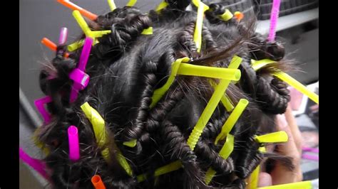 how to curl your hair with straws tutorial youtube
