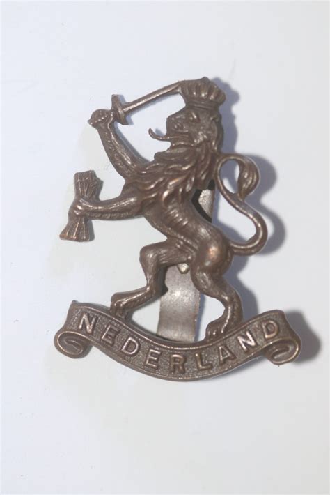 Ww2 Netherlands Army In Uk Officers Bronze Beret Cap Badge 2