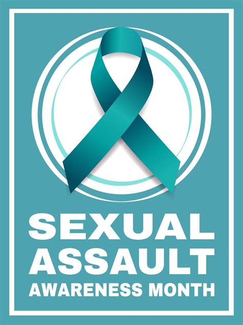 sexual assault awareness month concept banner template with teal ribbon vector illustration