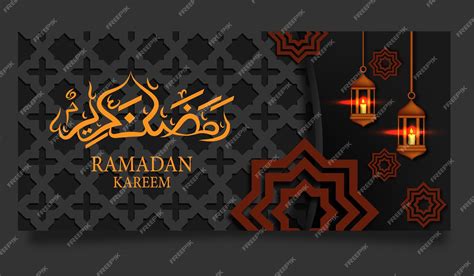 Premium Vector Realistic Ramadan Banner Horizontal Vector