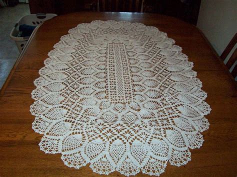 Crochet Pineapple Tablecloth Runner Oval Rectangle 75 80 Pattern