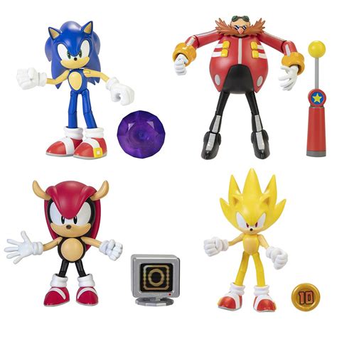 Sonic The Hedgehog 4 Inch Action Figures With Accessory Wave 3 Case