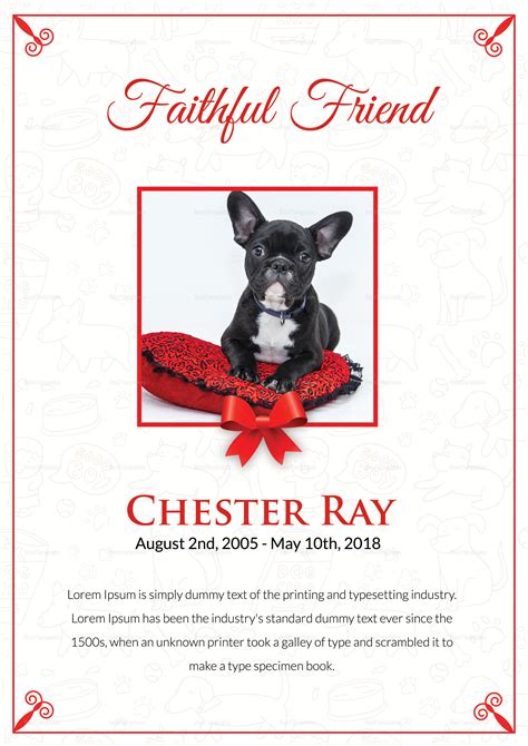 Pet Funeral Program Template in Adobe Photoshop, Microsoft Word