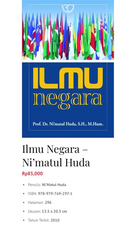 Buku Ilmu Negara Prof Dr Ni Matul Huda S H M Hum On Carousell