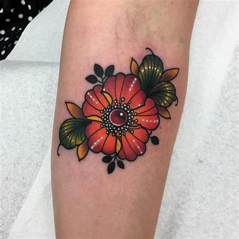 Neo traditional tattoo arm band tattoo traditional tattoo flowers traditional poppy tattoo tattoo artists near me tattoos nature tattoos red flower tattoos flower tattoo sleeve. 🔶 ️ Thank you, Keely! Another fun poppy. #poppytattoo # ...