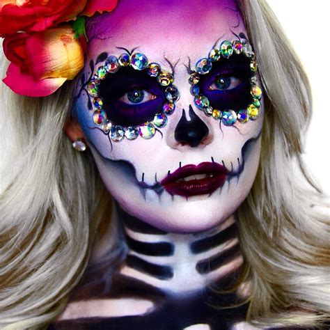 Sugar Skull | Dia de Los Muertos youtube.com/brimariefox | Maquillaje