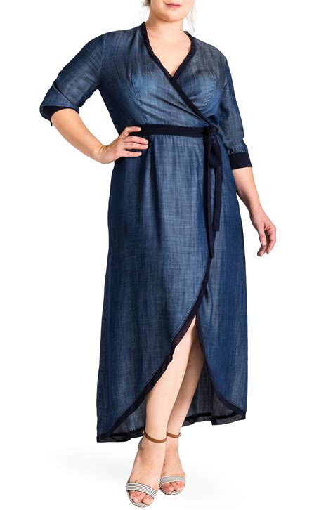 Plus Size Womens Standards And Practices Elle Wrap Maxi Dress Size 3x Blue In 2020 Maxi Wrap