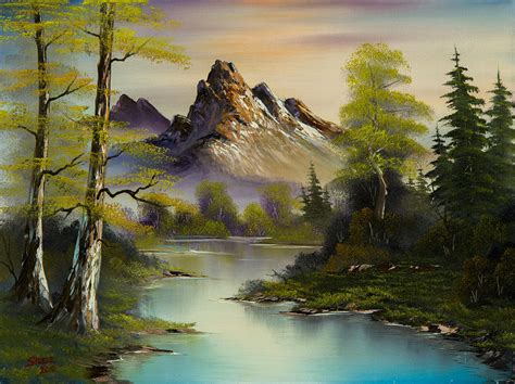 Mountain Evening Painting By Chris Steele Pixels