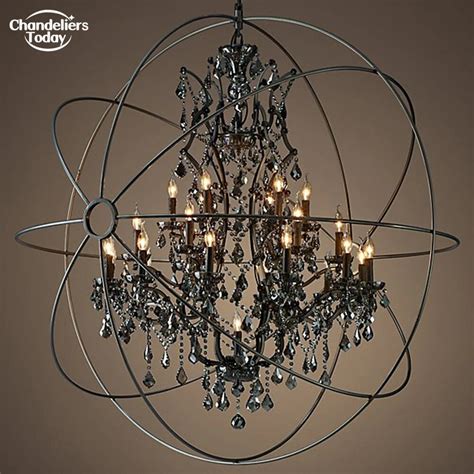 Foucaults Orb Crystal Chandelier Smoke Cristal Chain Chandelier Led