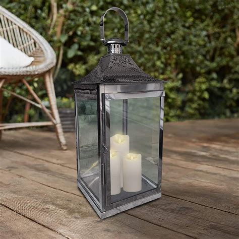 Decorative Lantern 11x11x24 Inches 22 Gauge Stainless Steel For